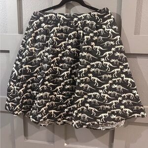 Dinosaur Print Black and White Skirt